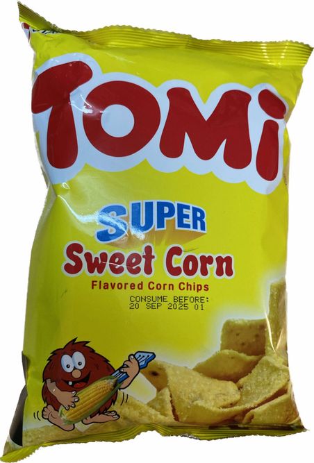 Hovedbilde Tomi Super SweetCorn chips 110g.